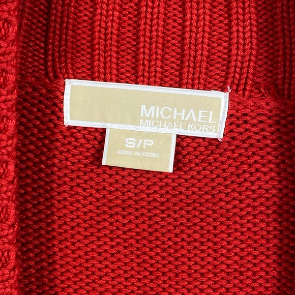 Michael Kors womens sweater kimono cardigan belted red LIKE NEW size Small - Picture 4 of 5